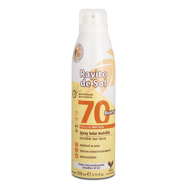 RAYITO DE SOL PROTECTOR SOLAR AEROSOL FPS 70 X 170 ML.